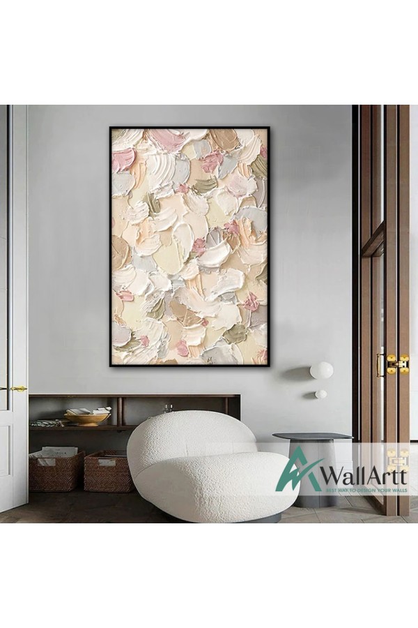 Soft Tones Abstract 3d Heavy Textured Partial Oil Painting